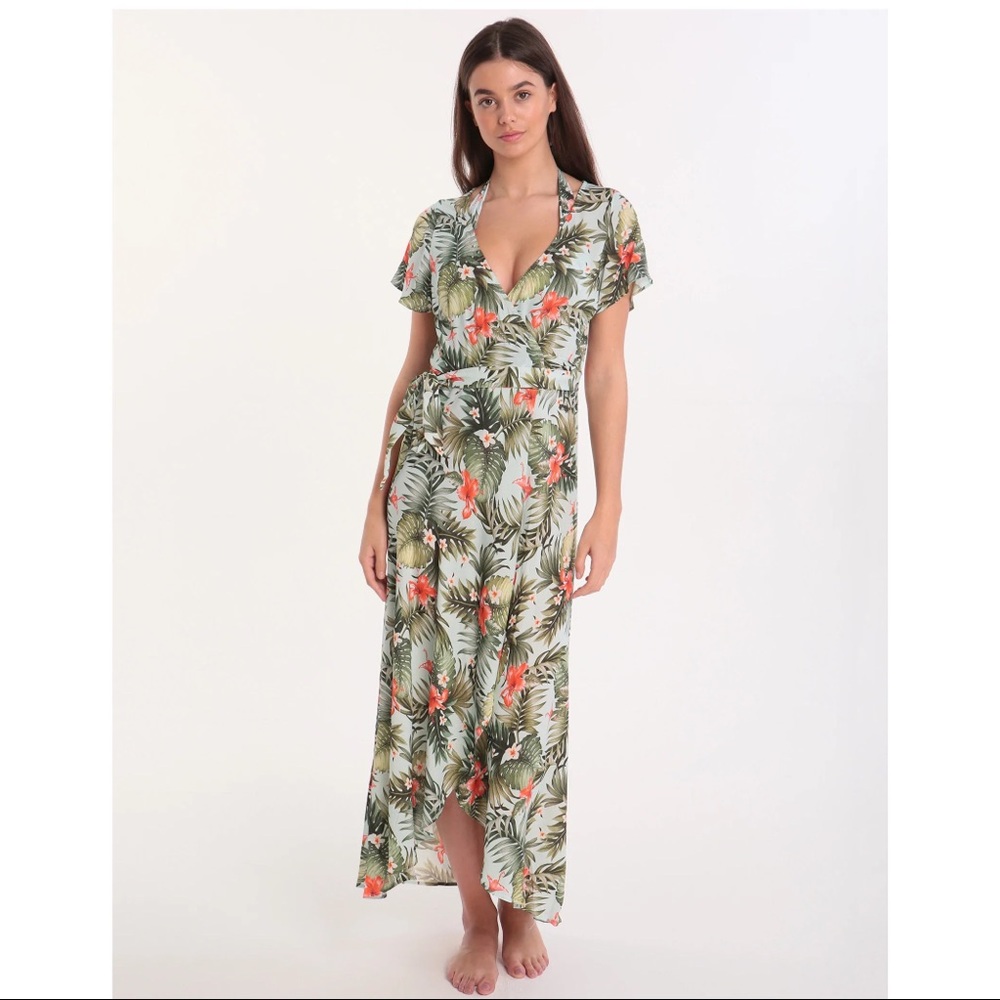 BANANA MOON IQUITOSVOIL GULIA WRAP DRESS - SKY